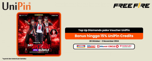 Free Fire x JKT48 Kolaborasi Eksklusif! Top Up Pakai Voucher Game UniPin di Berbagai Toko Retail, BONUS hingga 15% UniPin Credits!